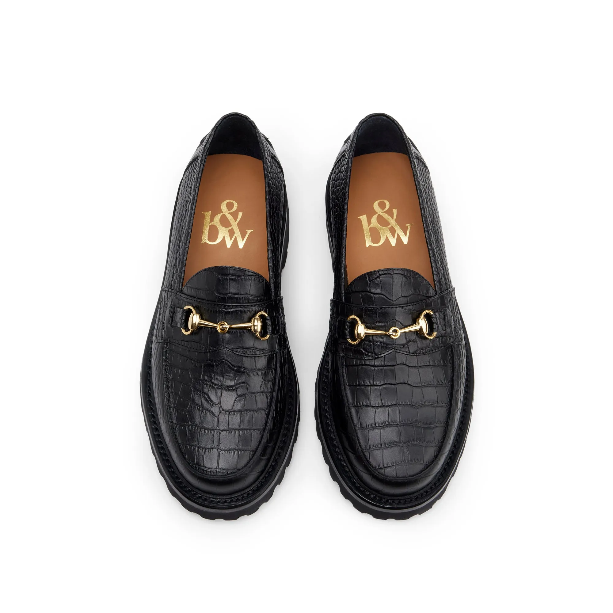 The Mason Horse Bit Loafer, Onyx Croc, Lug Sole sold by Blackstock & Weber product image thumbnail 3