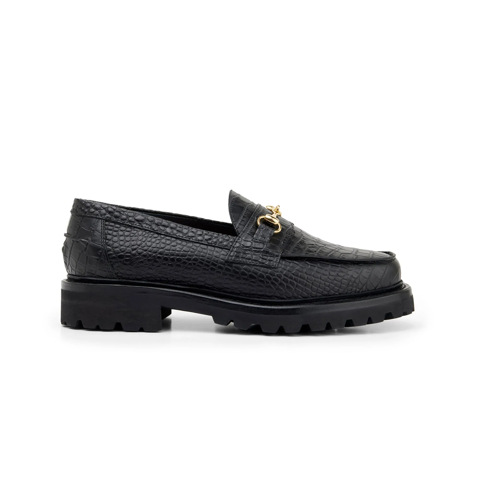 The Mason Horse Bit Loafer, Onyx Croc, Lug Sole sold by Blackstock & Weber product image thumbnail 2