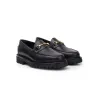 The Mason Horse Bit Loafer, Onyx, Lug Sole sold by Blackstock & Weber