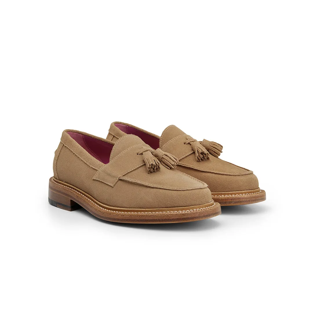 The Clásico Tassel Loafer, Sand sold by Blackstock & Weber