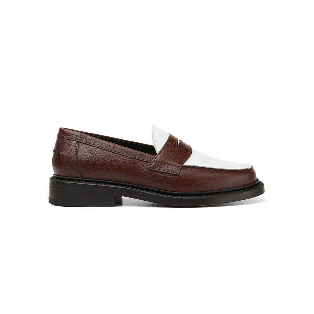 The Ellis Penny Loafer, Chocolate/White sold by Blackstock & Weber product image thumbnail 2