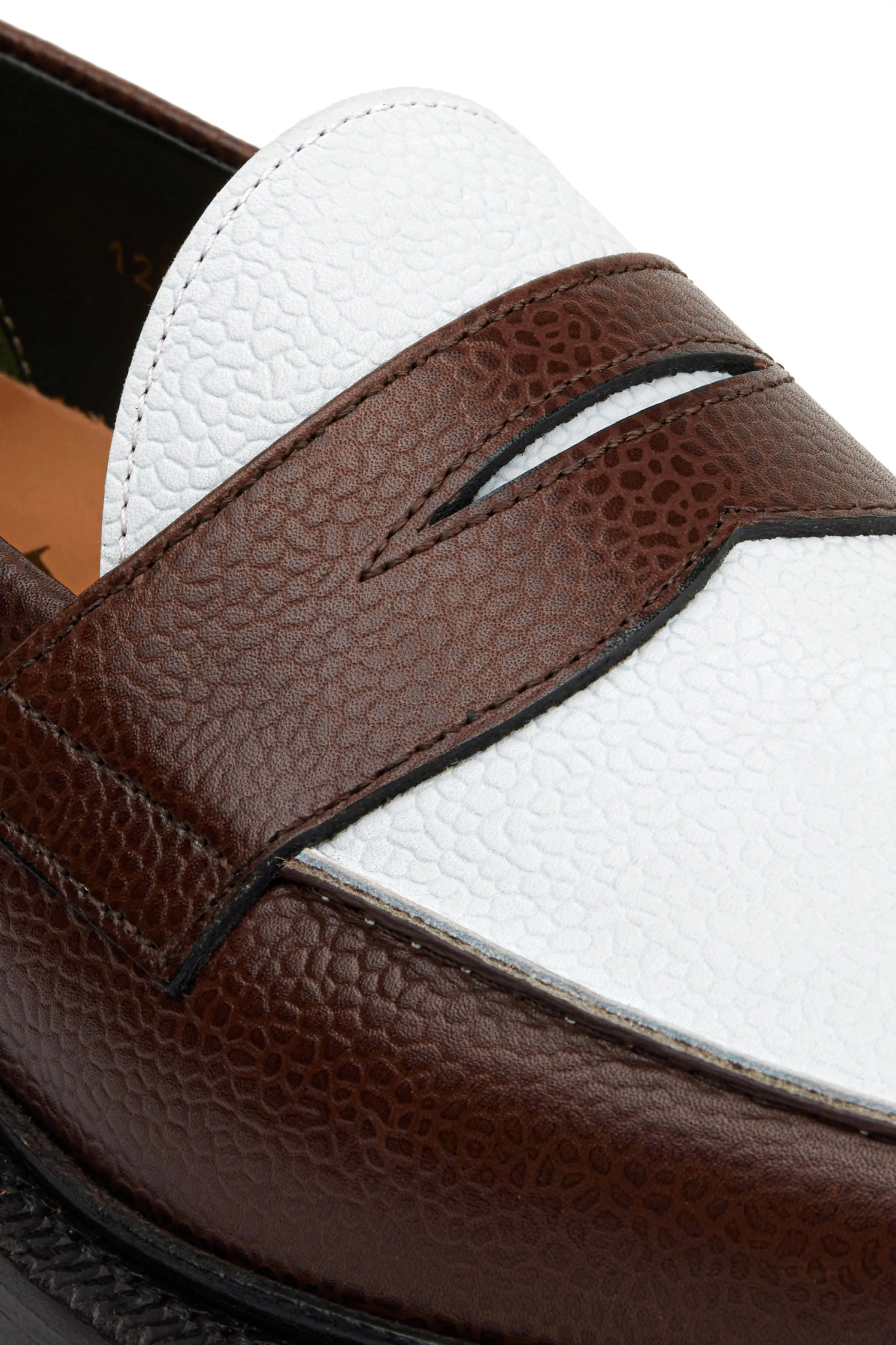 The Ellis Penny Loafer, Chocolate/White sold by Blackstock & Weber product image thumbnail 5