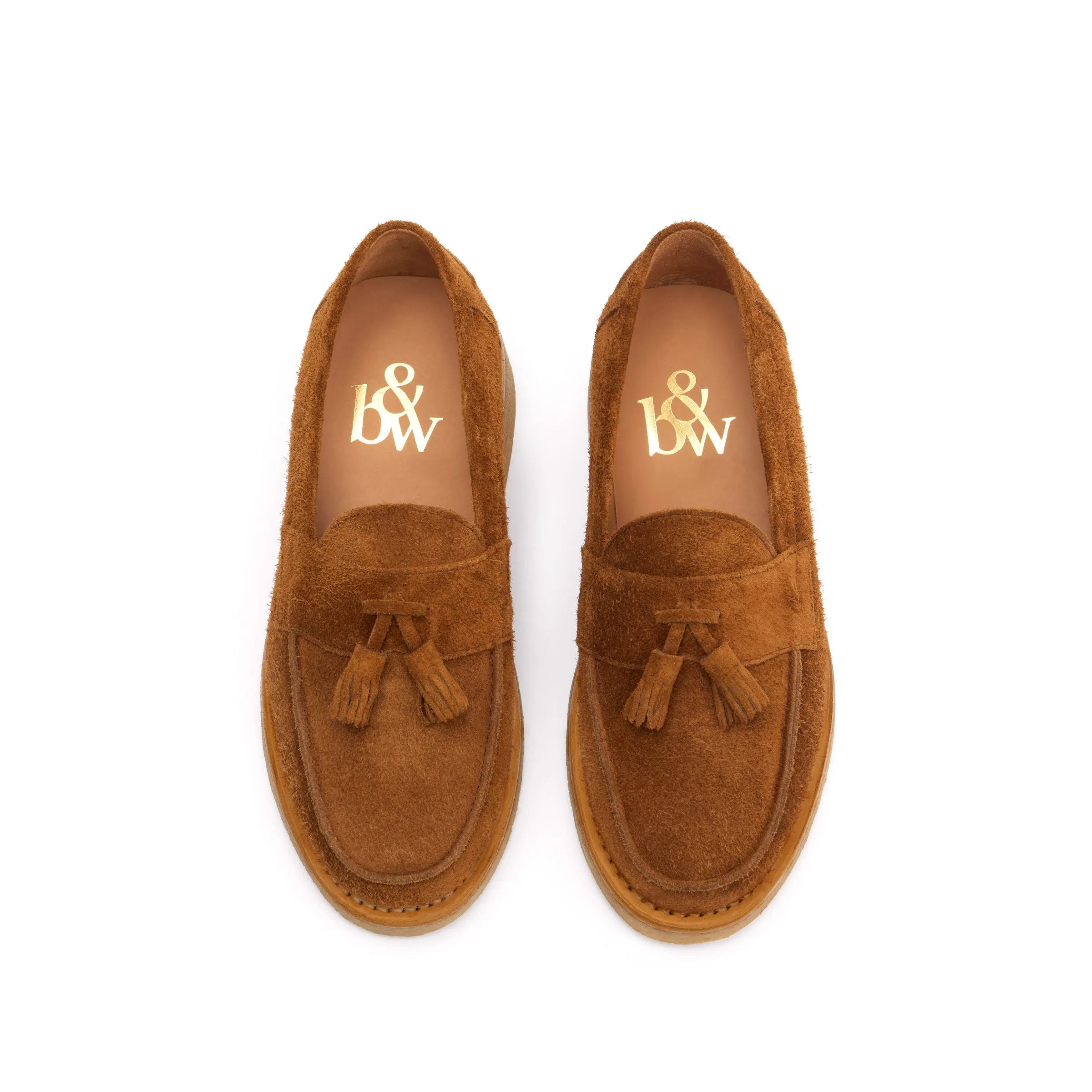 The Clásico Tassel Loafer, Tobacco Suede, Crepe sold by Blackstock & Weber product image thumbnail 3