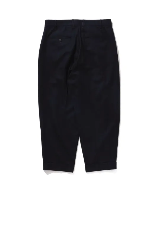 Beams Plus 2-Pleat Tapered Flannel, Navy sold by Blackstock & Weber