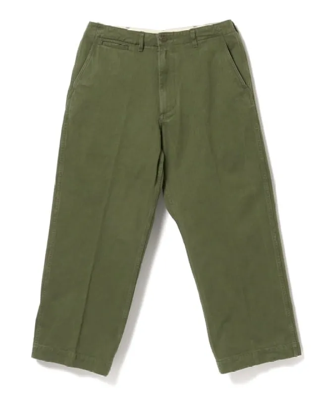 Beams Plus Herringbone Military Trousers, Olive sold by Blackstock & Weber