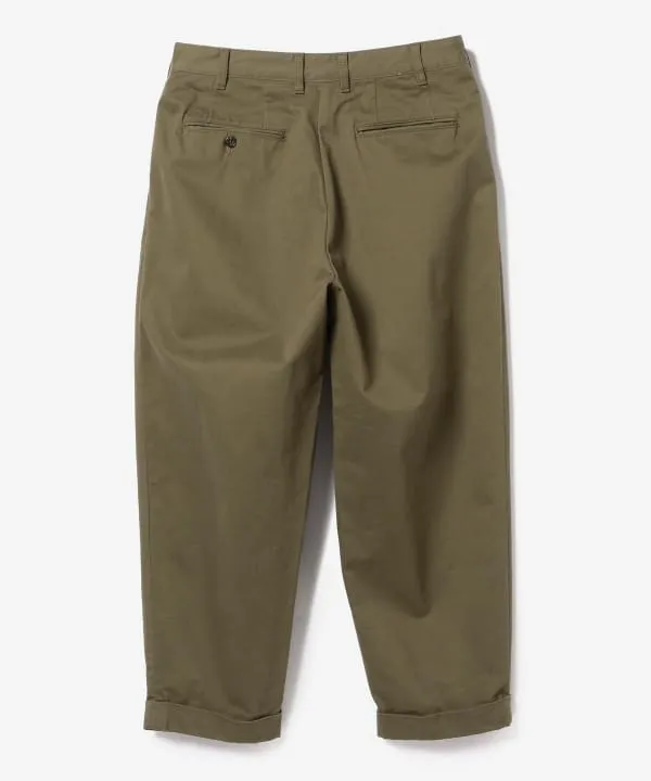 Beams Plus 2-Pleat Tapered Twill Trouser, Olive sold by Blackstock & Weber product image thumbnail 2