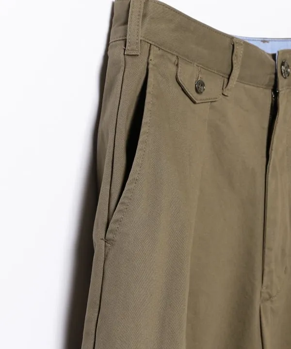 Beams Plus 2-Pleat Tapered Twill Trouser, Olive sold by Blackstock & Weber product image thumbnail 5