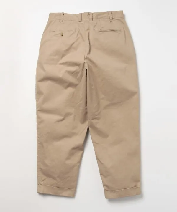 Beams Plus 2-Pleat Tapered Twill Trouser, Khaki sold by Blackstock & Weber product image thumbnail 2