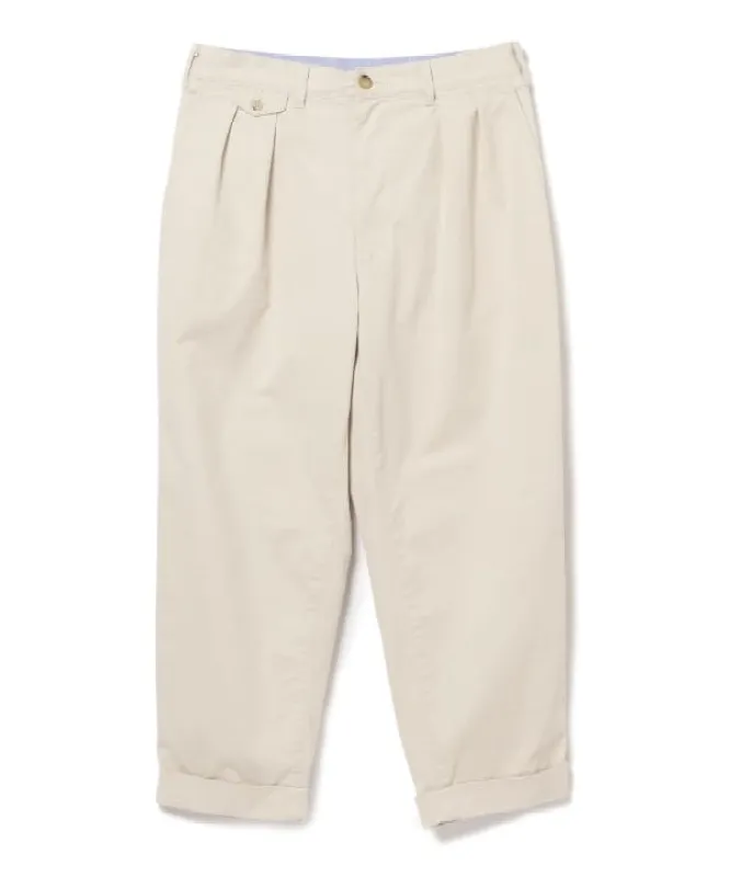 Beams Plus 2-Pleat Tapered Twill Trouser, Cement sold by Blackstock & Weber