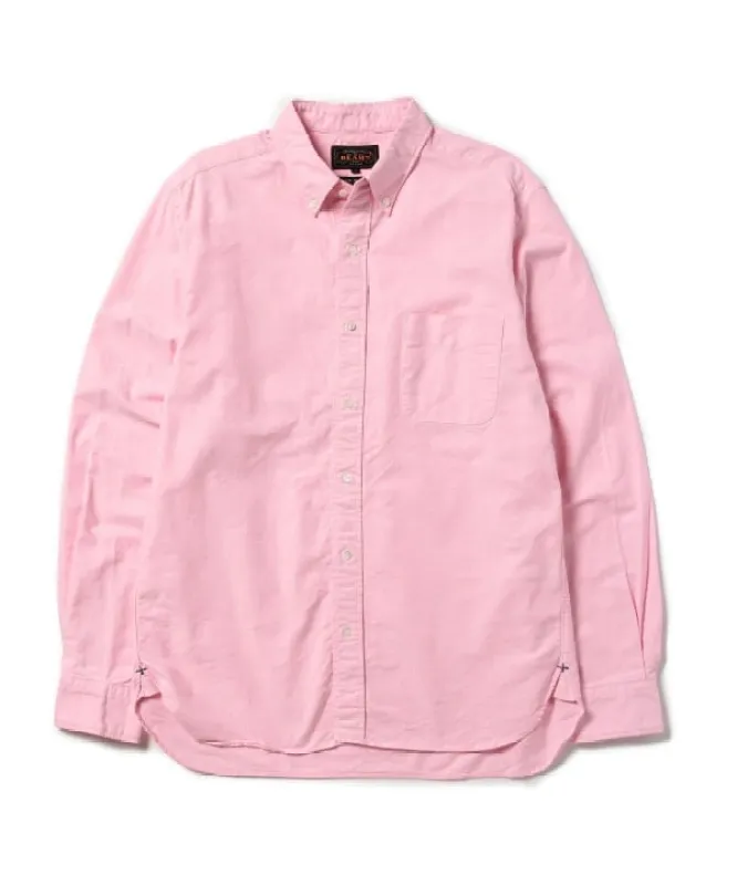 Beams Plus Button Down Oxford, Pink sold by Blackstock & Weber