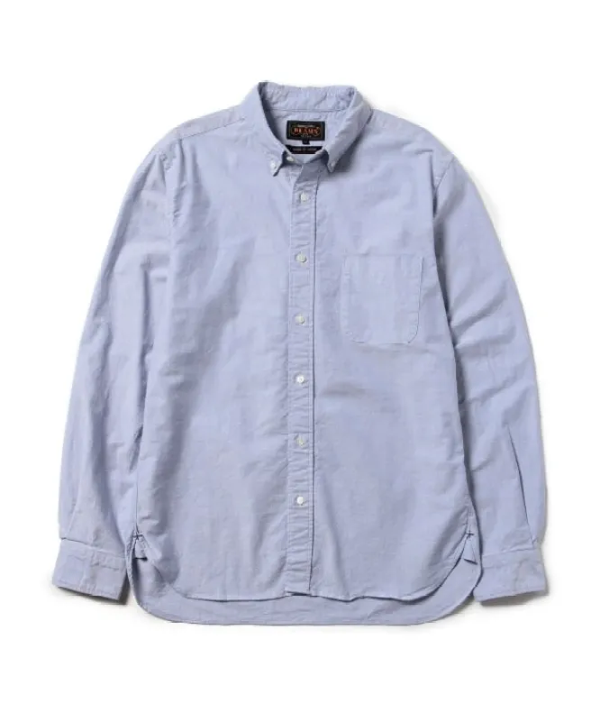 Beams Plus Button Down Oxford, Blue sold by Blackstock & Weber