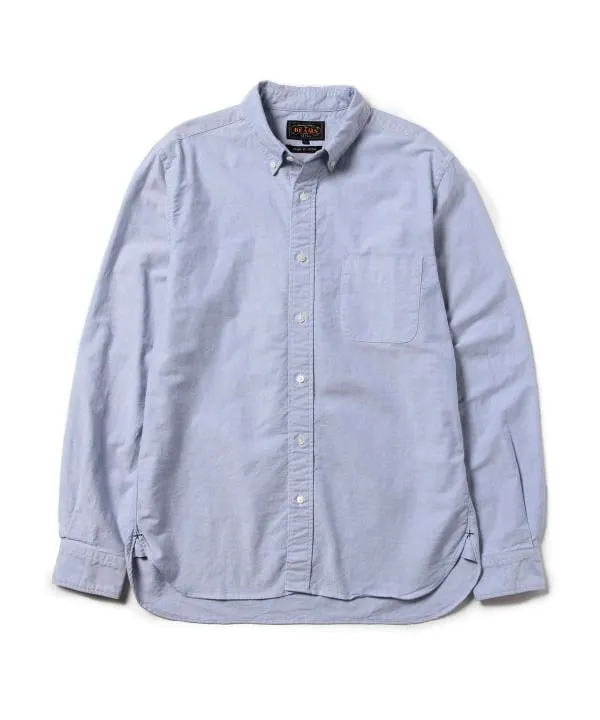 Beams Plus Button Down Oxford, Blue sold by Blackstock & Weber