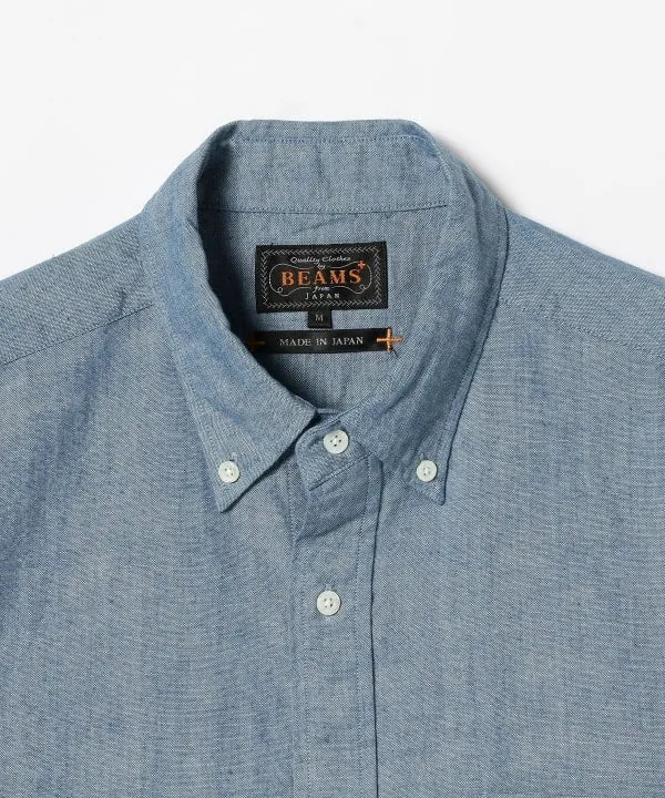 Beams Plus Button Down Chambray, Sax sold by Blackstock & Weber product image thumbnail 3