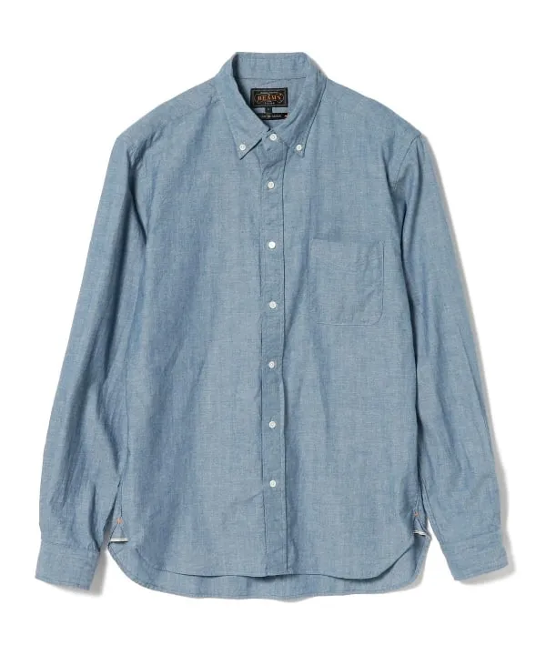 Beams Plus Button Down Chambray, Sax sold by Blackstock & Weber