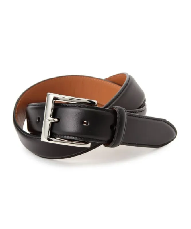 Beams Plus Leather Belt, Black sold by Blackstock & Weber