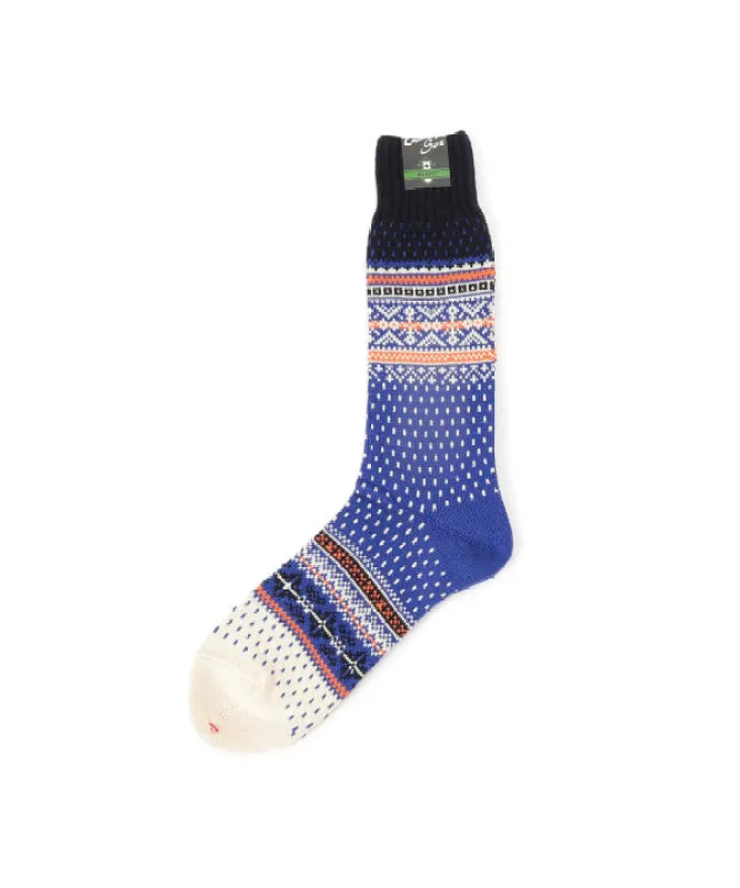 Beams Plus Nordic Socks, Blue sold by Blackstock & Weber