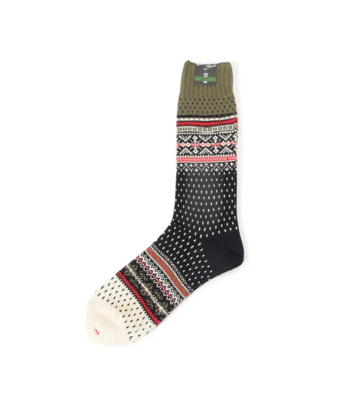 Beams Plus Nordic Socks, Navy sold by Blackstock & Weber