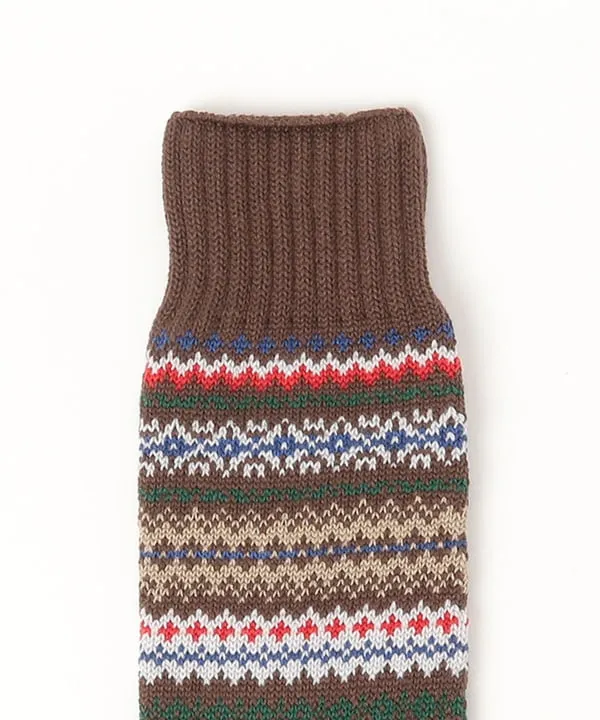 Beams Plus Fair Isle Socks, Brown sold by Blackstock & Weber product image thumbnail 2