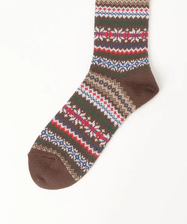 Beams Plus Fair Isle Socks, Brown sold by Blackstock & Weber product image thumbnail 3