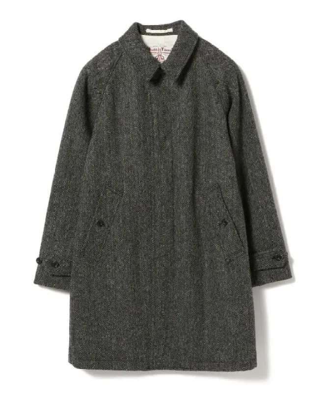 Beams Plus Balmacaan Collar Coat, Grey sold by Blackstock & Weber