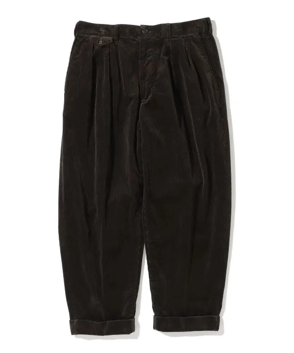 Beams Plus 2-Pleat Corduroy Trouser, Dark Brown sold by Blackstock & Weber