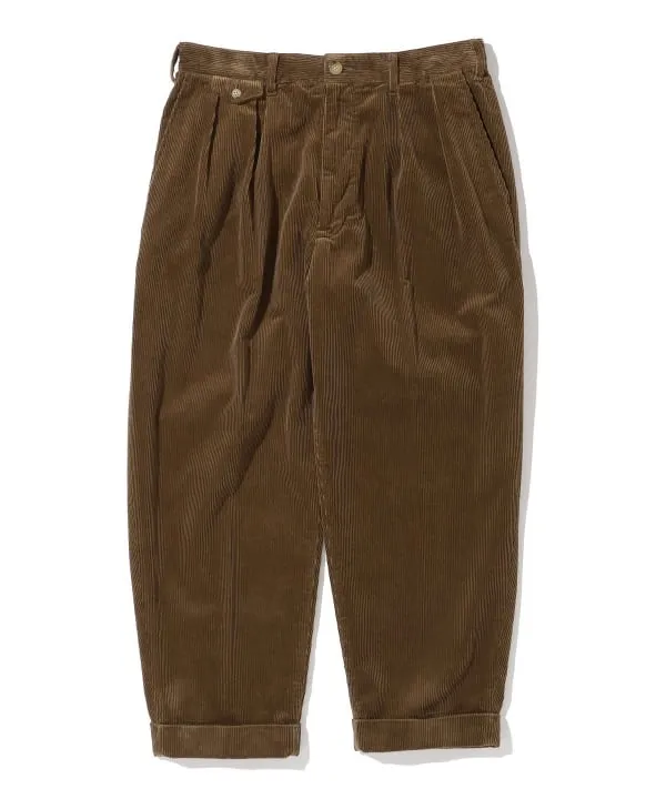 Beams Plus 2-Pleat Corduroy Trouser, Golden Brown sold by Blackstock & Weber