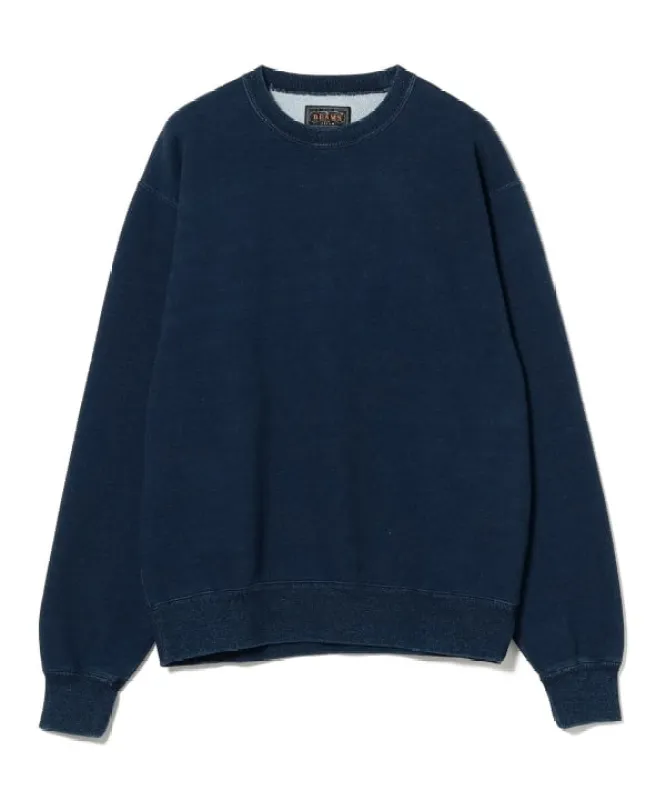Beams Plus Crewneck Sweatshirt, Indigo sold by Blackstock & Weber
