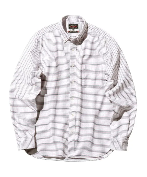 Beams Plus Button Down Oxford Tattersall, Red sold by Blackstock & Weber