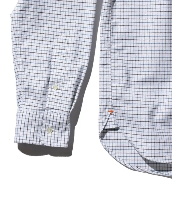 Beams Plus Button Down Oxford Tattersall, Blue sold by Blackstock & Weber product image thumbnail 4