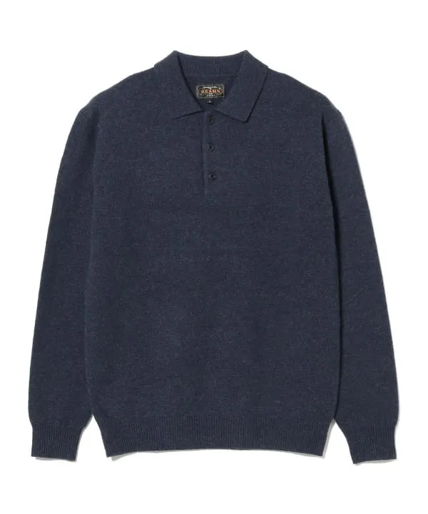 Beams Plus Knit Polo 9G, Navy sold by Blackstock & Weber