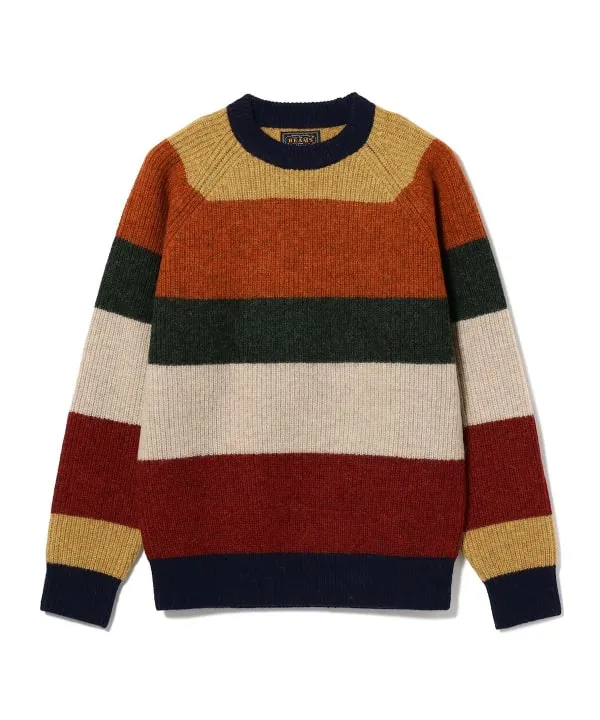Beams Plus Multi Stripe 5G Sweater sold by Blackstock & Weber