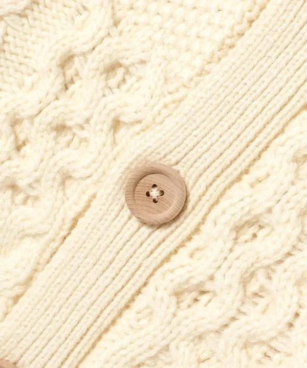Beams Plus Aran Patchwork Cardigan, Off White sold by Blackstock & Weber product image thumbnail 5
