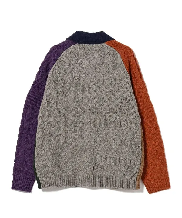Beams Plus Aran Patchwork Cardigan, Multi sold by Blackstock & Weber product image thumbnail 2