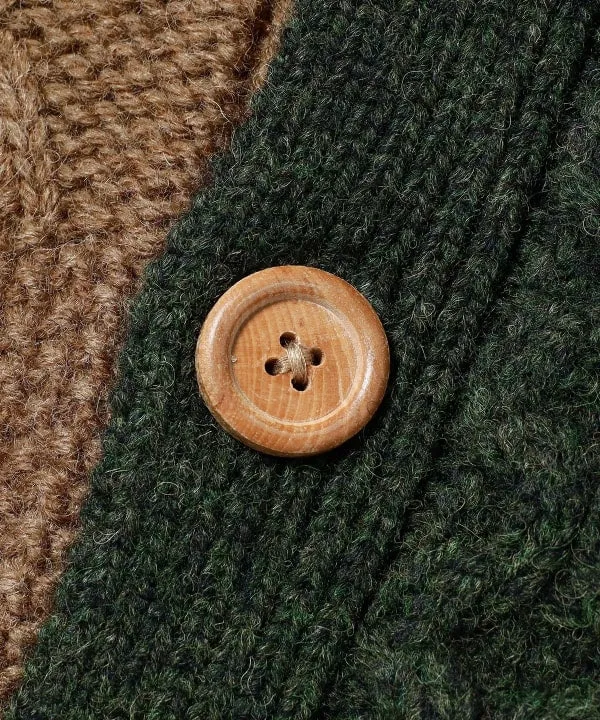 Beams Plus Aran Patchwork Cardigan, Multi sold by Blackstock & Weber product image thumbnail 3