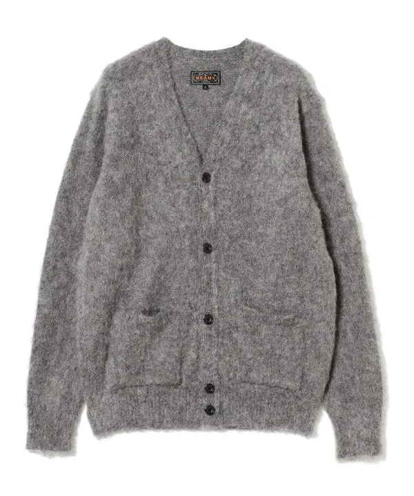 Beams Plus Stretch Mohair Cardigan, Grey sold by Blackstock & Weber