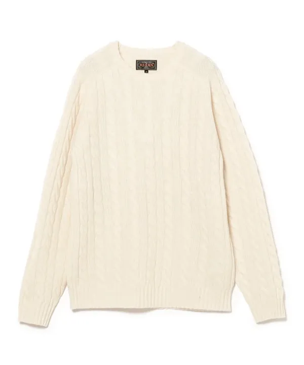 Beams Plus Cable Knit Sweater, Off White sold by Blackstock & Weber