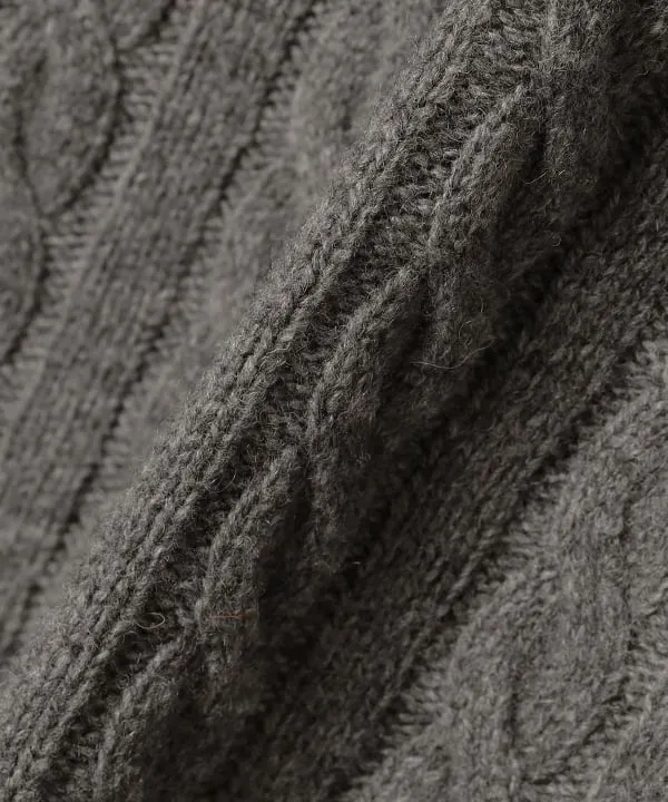 Beams Plus Cable Knit Sweater, Grey sold by Blackstock & Weber product image thumbnail 3