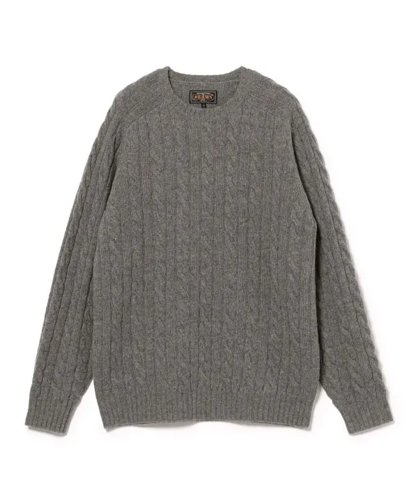Beams Plus Cable Knit Sweater, Grey sold by Blackstock & Weber product image thumbnail 2