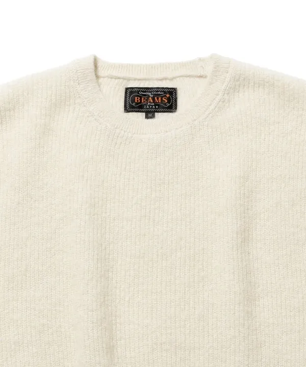 Beams Plus Garter Stitch 7G Sweater, White sold by Blackstock & Weber product image thumbnail 3