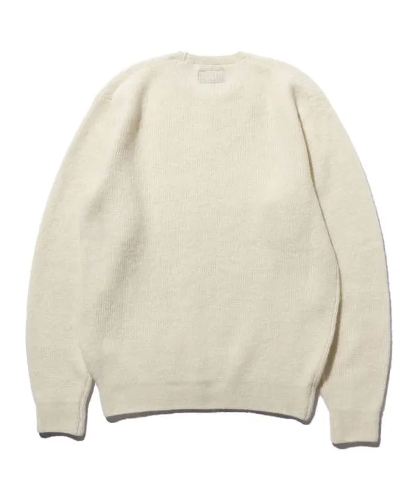 Beams Plus Garter Stitch 7G Sweater, White sold by Blackstock & Weber product image thumbnail 2