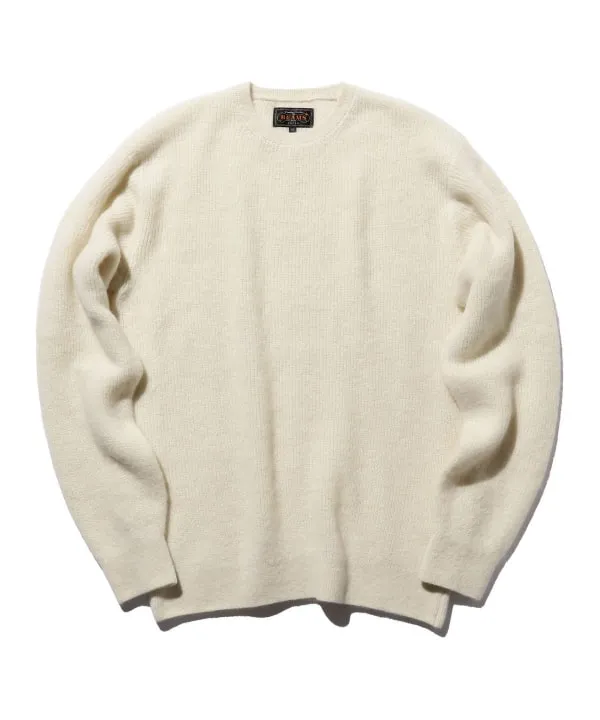 Beams Plus Garter Stitch 7G Sweater, White sold by Blackstock & Weber