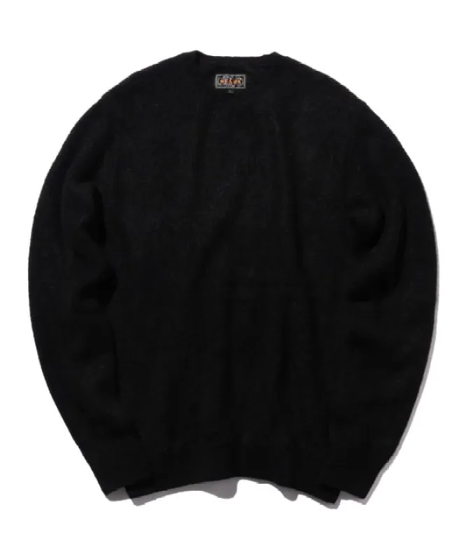 Beams Plus Garter Stitch 7G Sweater, Black sold by Blackstock & Weber