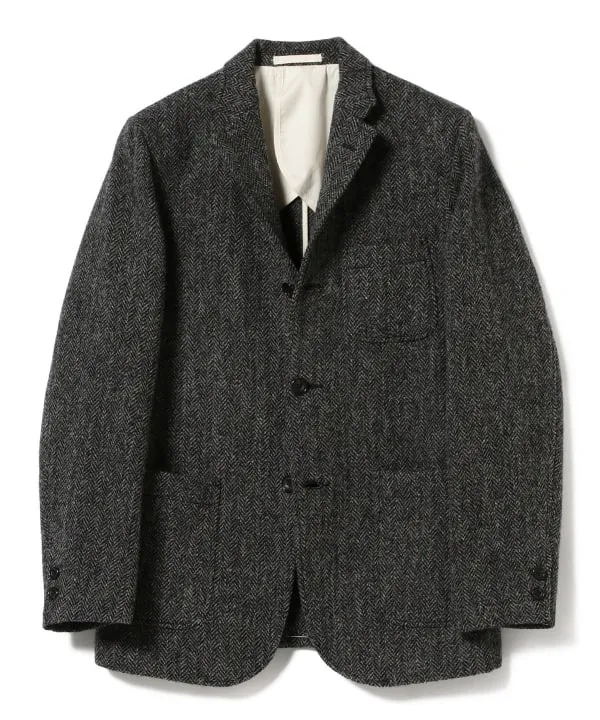 Beams Plus 3B Harris Tweed Jacket, Grey Herringbone sold by Blackstock & Weber