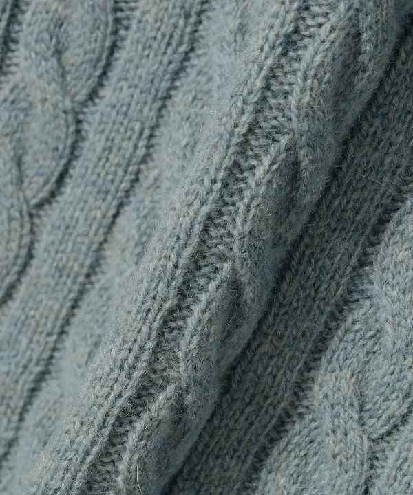 Beams Plus Cable Knit Sweater, Sax sold by Blackstock & Weber product image thumbnail 3