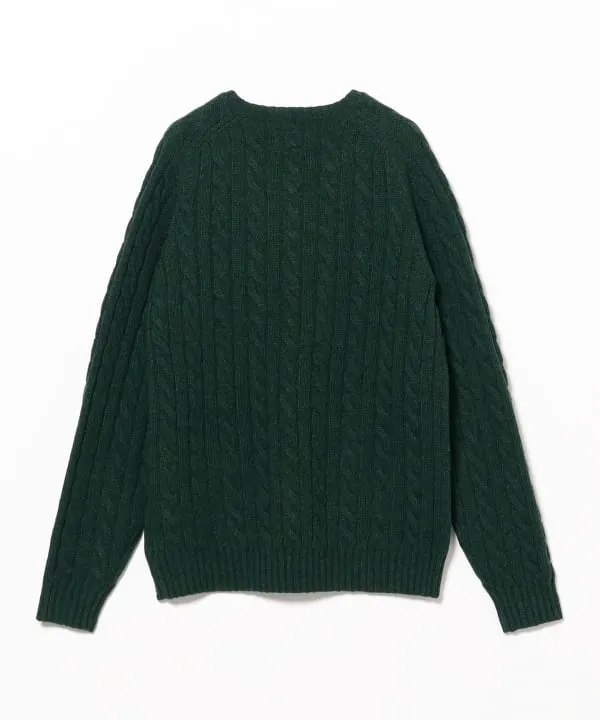 Beams Plus Cable Knit Sweater, Green sold by Blackstock & Weber product image thumbnail 2