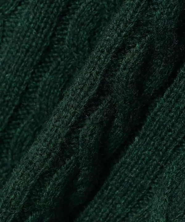 Beams Plus Cable Knit Sweater, Green sold by Blackstock & Weber product image thumbnail 3