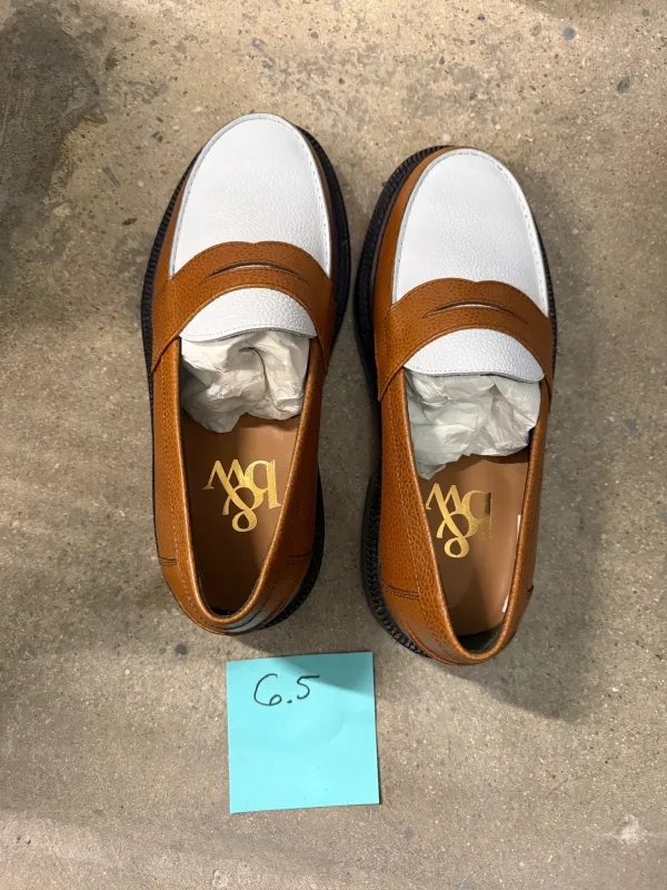 The Ellis Penny Loafer, Acorn/White, Size 6.5 made by Blackstock & Weber