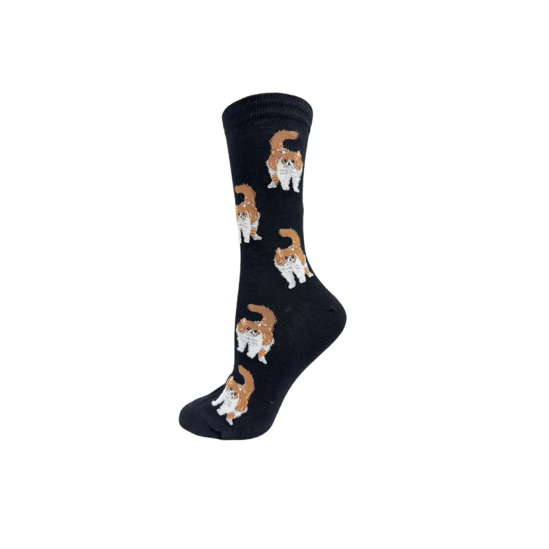 Point Zero | Cat print Bamboo socks sold by Yellow Shoes