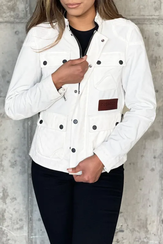 Women's McCoy Jacket - White sold by Tobacco Motorwear