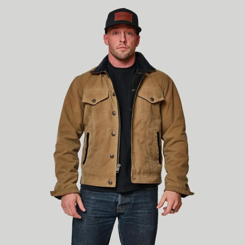 Tobacco Trucker Waxed Canvas Motorcycle Jacket - Dune sold by Tobacco Motorwear